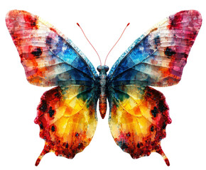 Colorful butterfly display nature scene digital isolated on transparent background