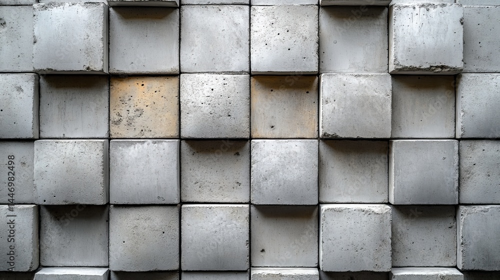 Poster Concrete Cubes: A Versatile Texture for Modern Architectural and Design Projects, Exploring Geometric Patterns and Subtle Variations in Material and Color
