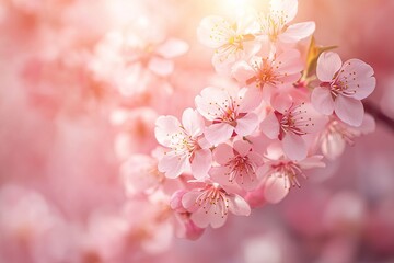 Obraz premium A close-up view of delicate spring blossoms.