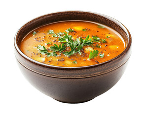 Delicious vegetable soup cozy recipe for comfort food lovers isolated on transparent background