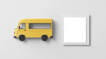 Mockup of a food truck loyalty card, front and back design, blank white surface with placeholders for stamps or QR codes, minimal layout, isolated on white background 