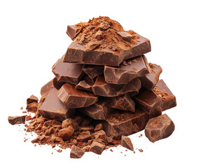 Delicious chocolate pile kitchen food sweetness isolated on transparent background
