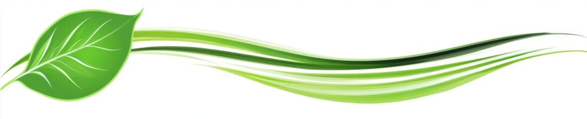 Green Leaf Flowing Lines