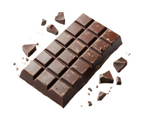 Decadent chocolate bar culinary delight food isolated on transparent background