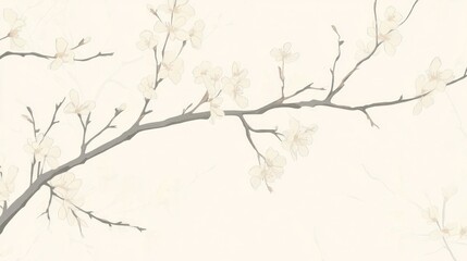 Obraz premium Delicate blossom branch against a soft backdrop