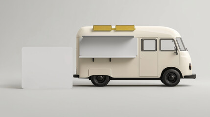 Mockup of a food truck loyalty card, front and back design, blank white surface with placeholders for stamps or QR codes, minimal layout, isolated on white background 