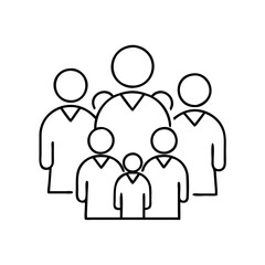extended family icon, extended family line art - simple line art of extended family, perfect for extended family logos and icons