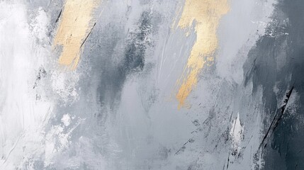 Naklejka premium Abstract grey and gold textured painting