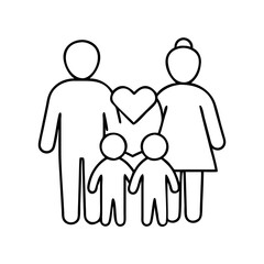 family togetherness icon, family togetherness line art - simple line art of family togetherness, perfect for family togetherness logos and icons