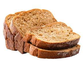 Freshly sliced whole grain bread kitchen food bright light isolated on transparent background
