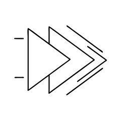 fast forward icon, fast forward line art - simple line art of fast forward, perfect for fast forward logos and icons