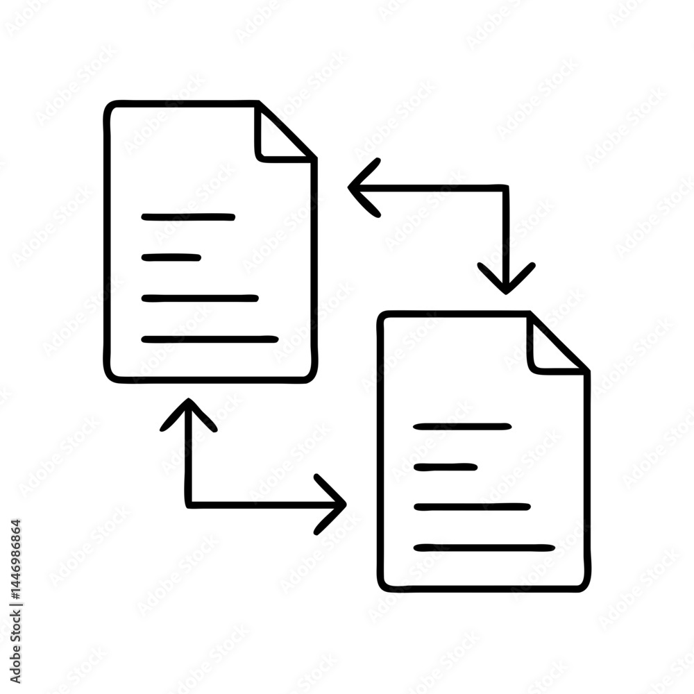 Poster file transfer icon, file transfer line art - simple line art of file transfer, perfect for file tran
