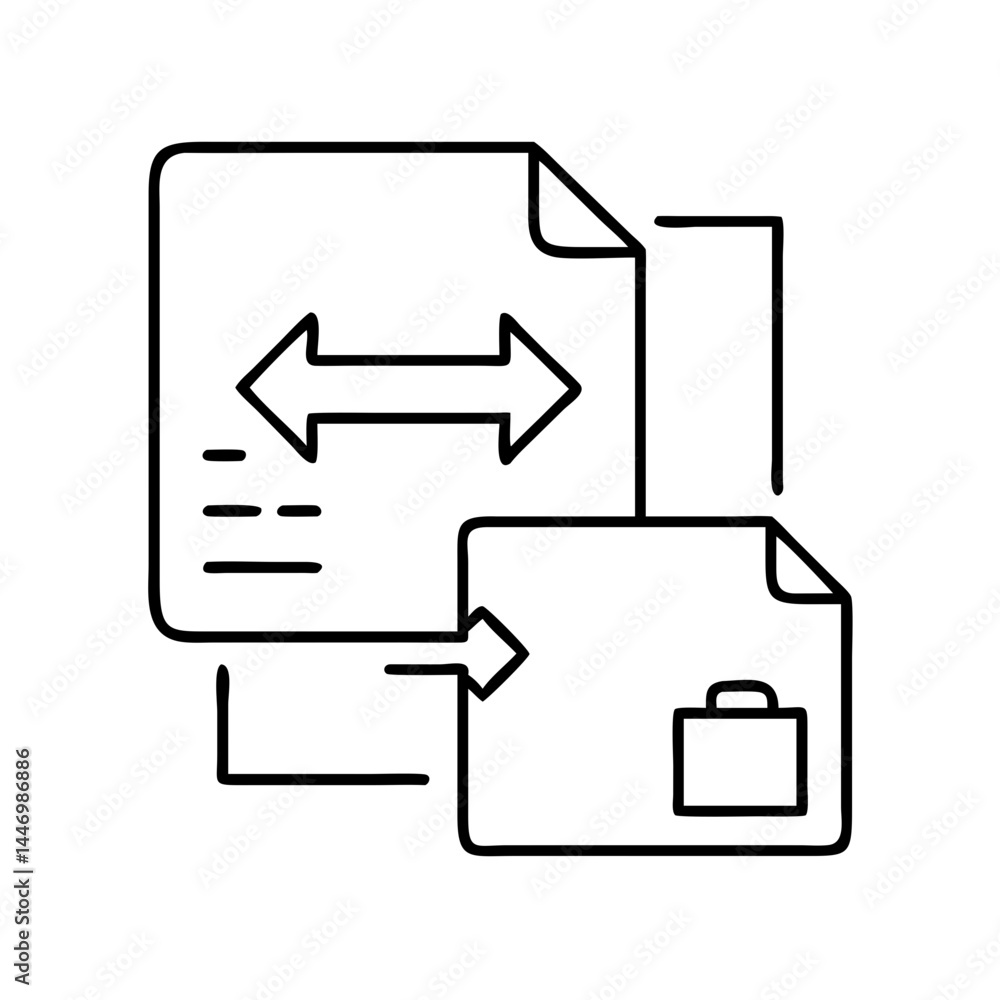 Poster file transfer icon, file transfer line art - simple line art of file transfer, perfect for file tran