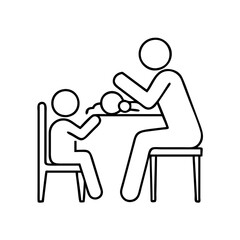 feeding baby icon, feeding baby line art - simple line art of feeding baby, perfect for feeding baby logos and icons