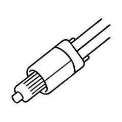 Fototapeta premium fiber optic cable icon, fiber optic cable line art - simple line art of fiber optic cable, perfect for fiber optic cable logos and icons