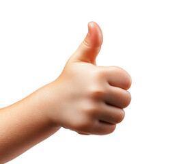Positive hand gesture signifying approval isolated on transparent background