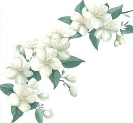 Fototapeta premium Delicate white blossoms on branches