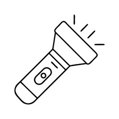 flashlight icon, flashlight line art - simple line art of flashlight, perfect for flashlight logos and icons