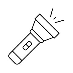 flashlight icon, flashlight line art - simple line art of flashlight, perfect for flashlight logos and icons