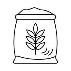 flour bag icon, flour bag line art - simple line art of flour bag, perfect for flour bag logos and icons