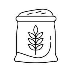 flour bag icon, flour bag line art - simple line art of flour bag, perfect for flour bag logos and icons