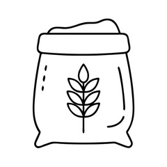 flour bag icon, flour bag line art - simple line art of flour bag, perfect for flour bag logos and icons