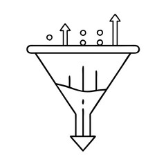 funnel chart icon, funnel chart line art - simple line art of funnel chart, perfect for funnel chart logos and icons