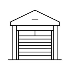 garage door icon, garage door line art - simple line art of garage door, perfect for garage door logos and icons