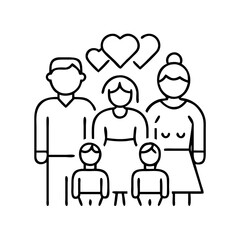generational family icon, generational family line art - simple line art of generational family, perfect for generational family logos and icons