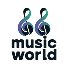 Fototapeta premium Modern Music World Vector Logo Design 2
