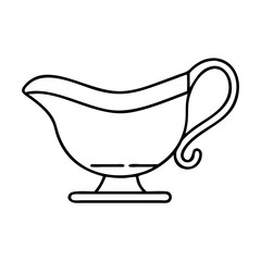 gravy boat icon, gravy boat line art - simple line art of gravy boat, perfect for gravy boat logos and icons