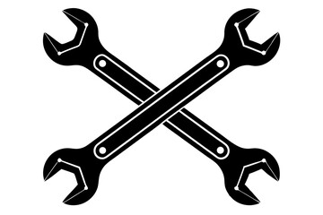 Crossed Wrenches silhouette vector illustration