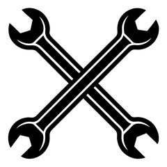 Crossed Wrenches silhouette vector illustration