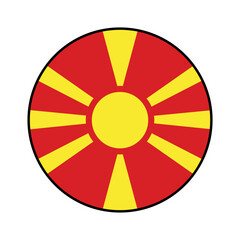Obraz premium North Macedonia country flag vector isolated on transparent background