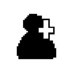 Obraz premium pixelate add friend icon