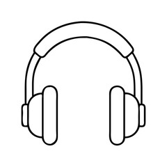 headphones icon, headphones line art - simple line art of headphones, perfect for headphones logos and icons