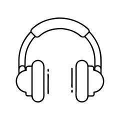 headphones icon, headphones line art - simple line art of headphones, perfect for headphones logos and icons