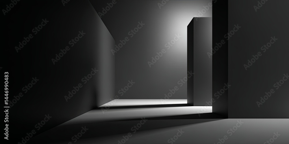 Aufkleber Black Background with Smooth Gradient and Subtle Shadow for Product Display and Elegant Presentation in Various Design Applications