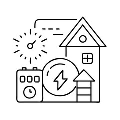 home energy efficiency score icon, home energy efficiency score line art - simple line art of home energy efficiency score, perfect for home energy efficiency score logos and icons