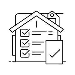 home insulation checklist icon, home insulation checklist line art - simple line art of home insulation checklist, perfect for home insulation checklist logos and icons