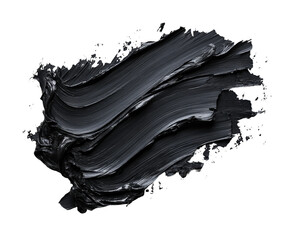 Artistic black paint stroke digital minimalist aesthetic isolated on transparent background