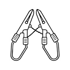 jumper cables icon, jumper cables line art - simple line art of jumper cables, perfect for jumper cables logos and icons