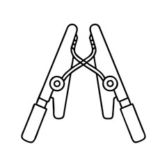 jumper cables icon, jumper cables line art - simple line art of jumper cables, perfect for jumper cables logos and icons