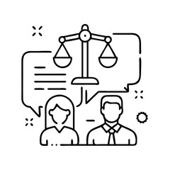 legal advice icon, legal advice line art - simple line art of legal advice, perfect for legal advice logos and icons © Saedul