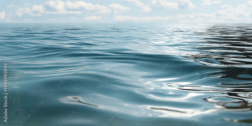 Poster calm water surface with gentle ripples and soft reflections creating a serene atmosphere for tranqui