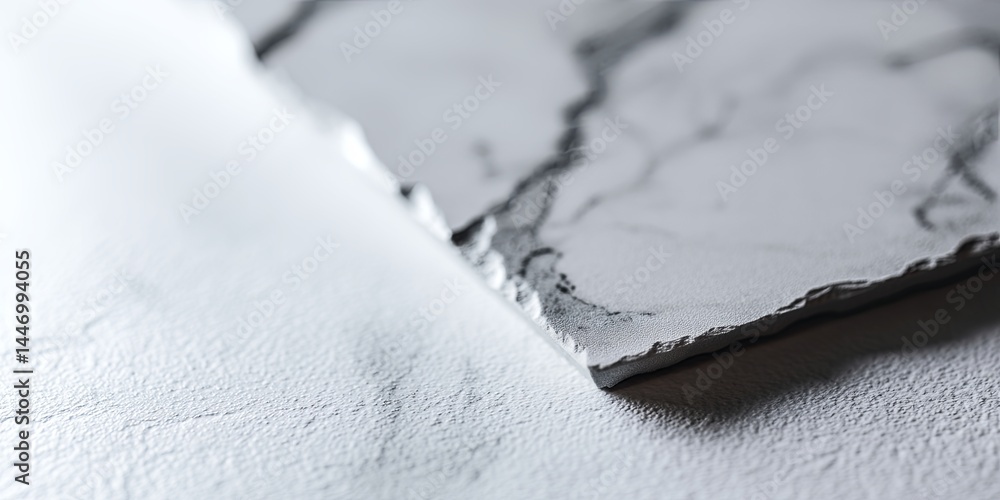 Fototapete minimalistic gray background with subtle shadows on a clean white marble surface ideal for product p