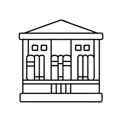 library icon, library line art - simple line art of library, perfect for library logos and icons