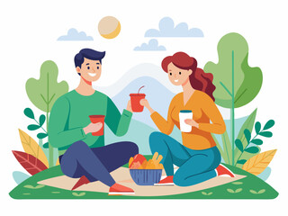 couple picnic without phones 