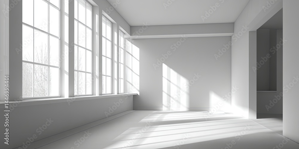Poster Modern Minimalist Background with Soft Lighting in a Simple Interior Space for Creative Projects and Art Displays