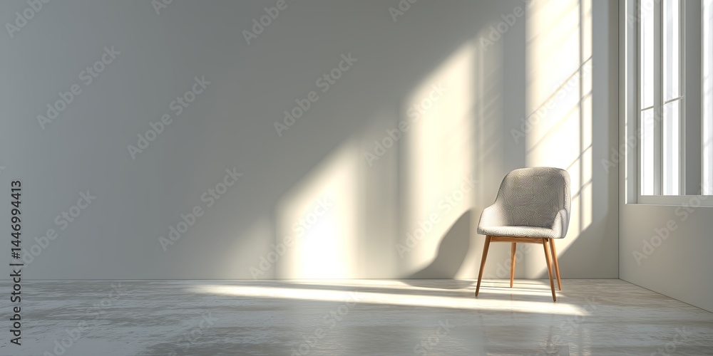 Poster Modern Minimalist Background with Soft Lighting in a Simple Interior Space for Creative Projects and Art Displays